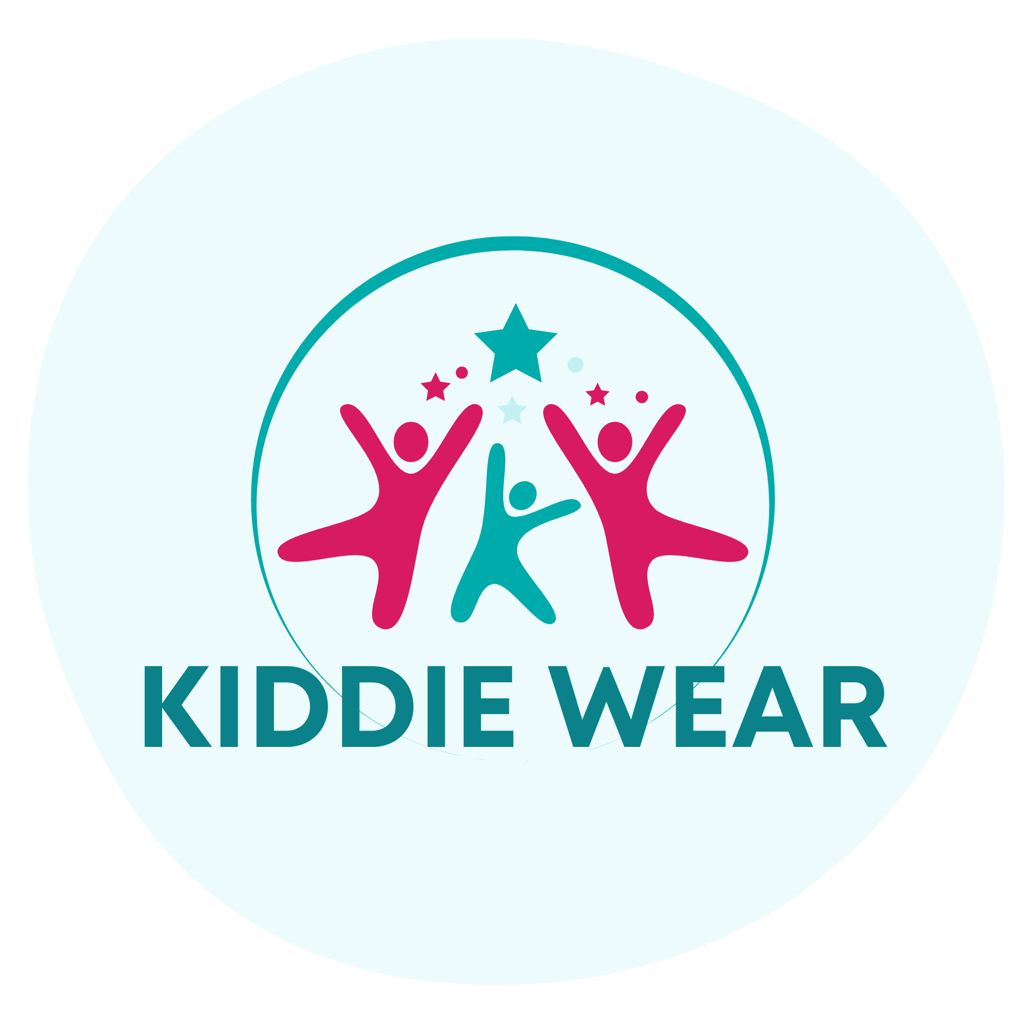 Logo for a children's clothing brand with stylized figures and stars.