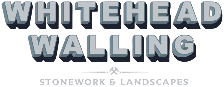 Logo for a stonework and landscaping business with bold 3D lettering.