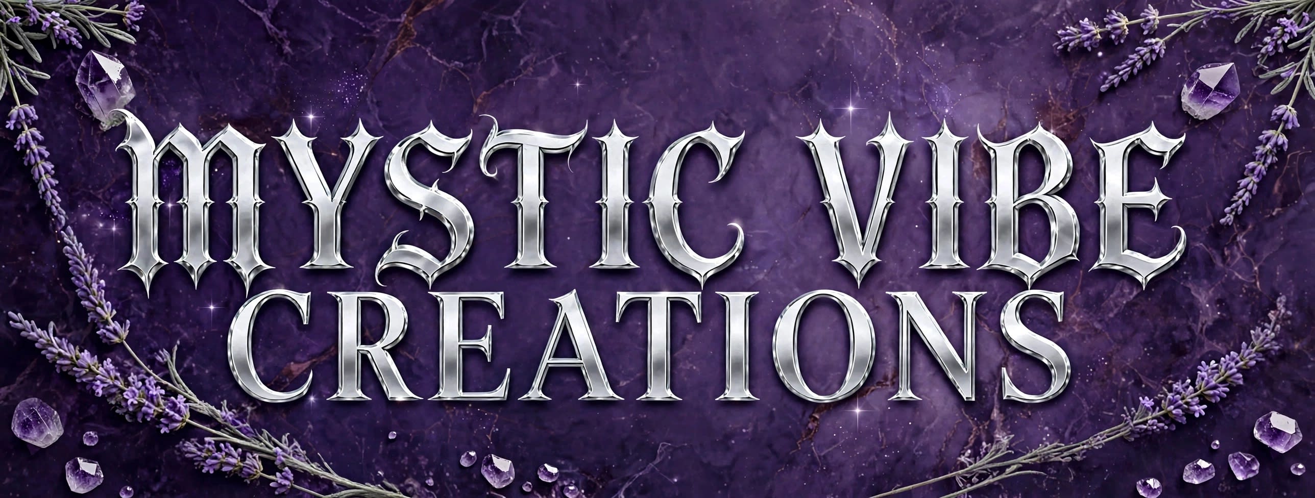 A fantasy-themed logo banner with metallic lettering and lavender accents.