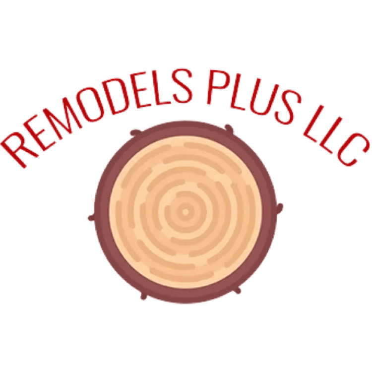 Logo for a remodeling company featuring a tree stump cross-section.