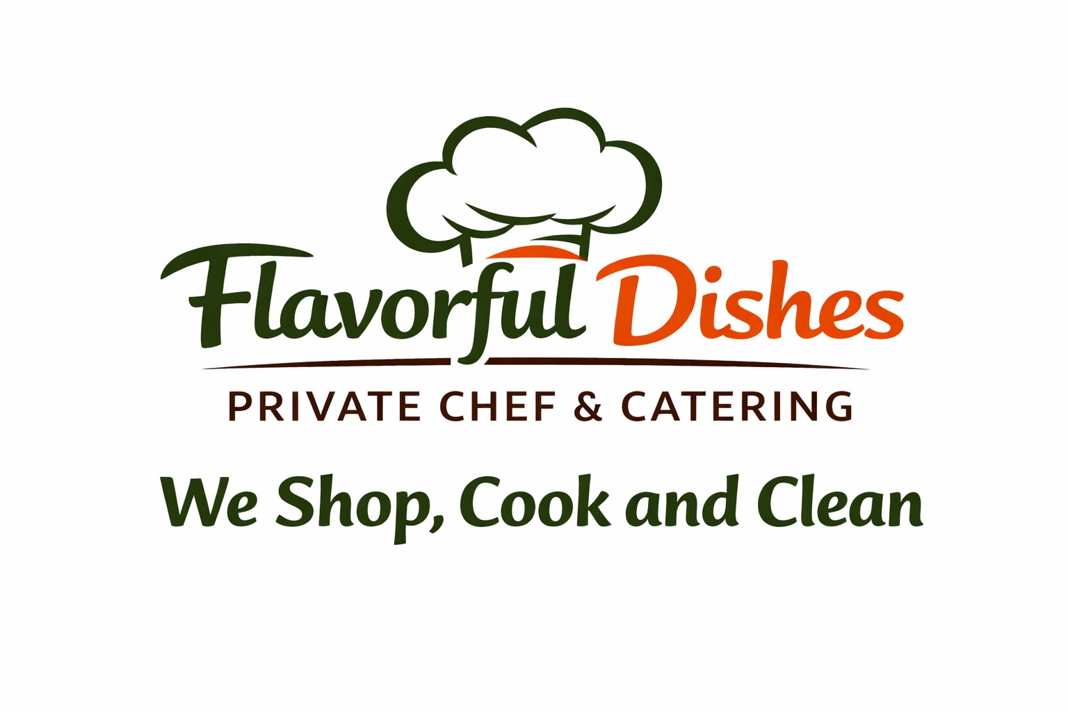 Logo for a private chef and catering service with chef's hat icon.