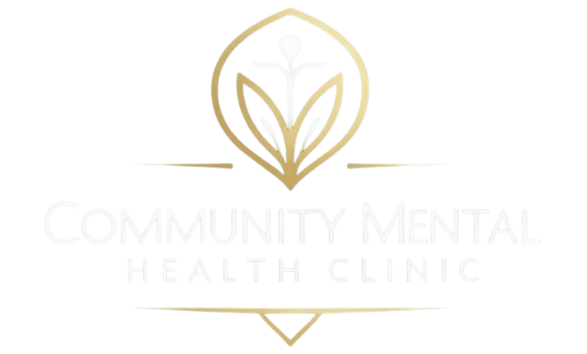 Logo for a community mental health clinic on green background