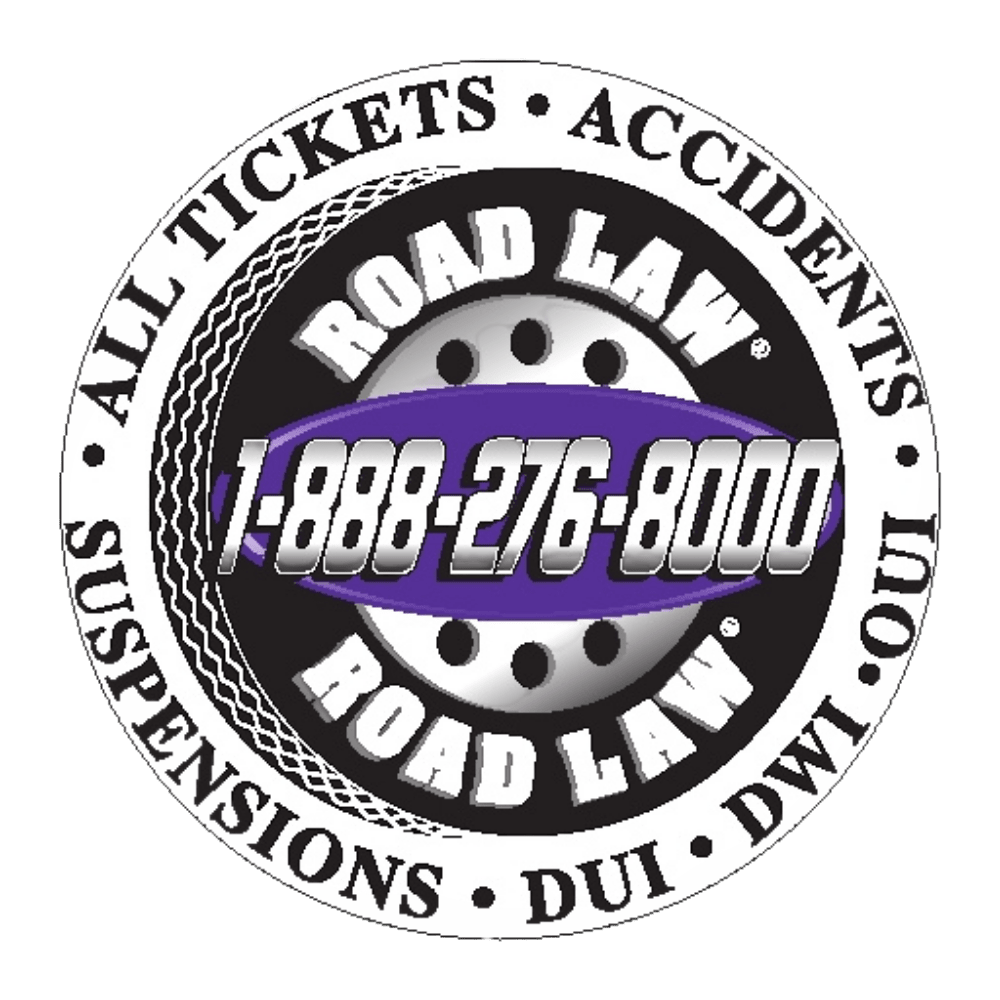Circular logo for a legal service specializing in traffic violations.
