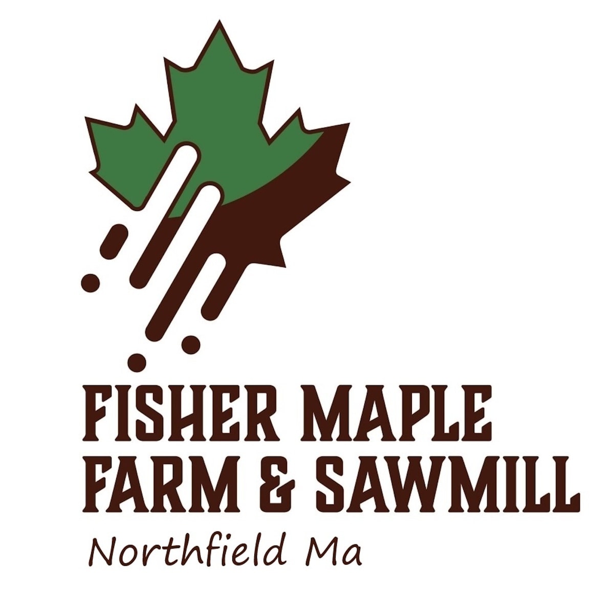 Logo for a maple syrup farm and sawmill in Massachusetts.
