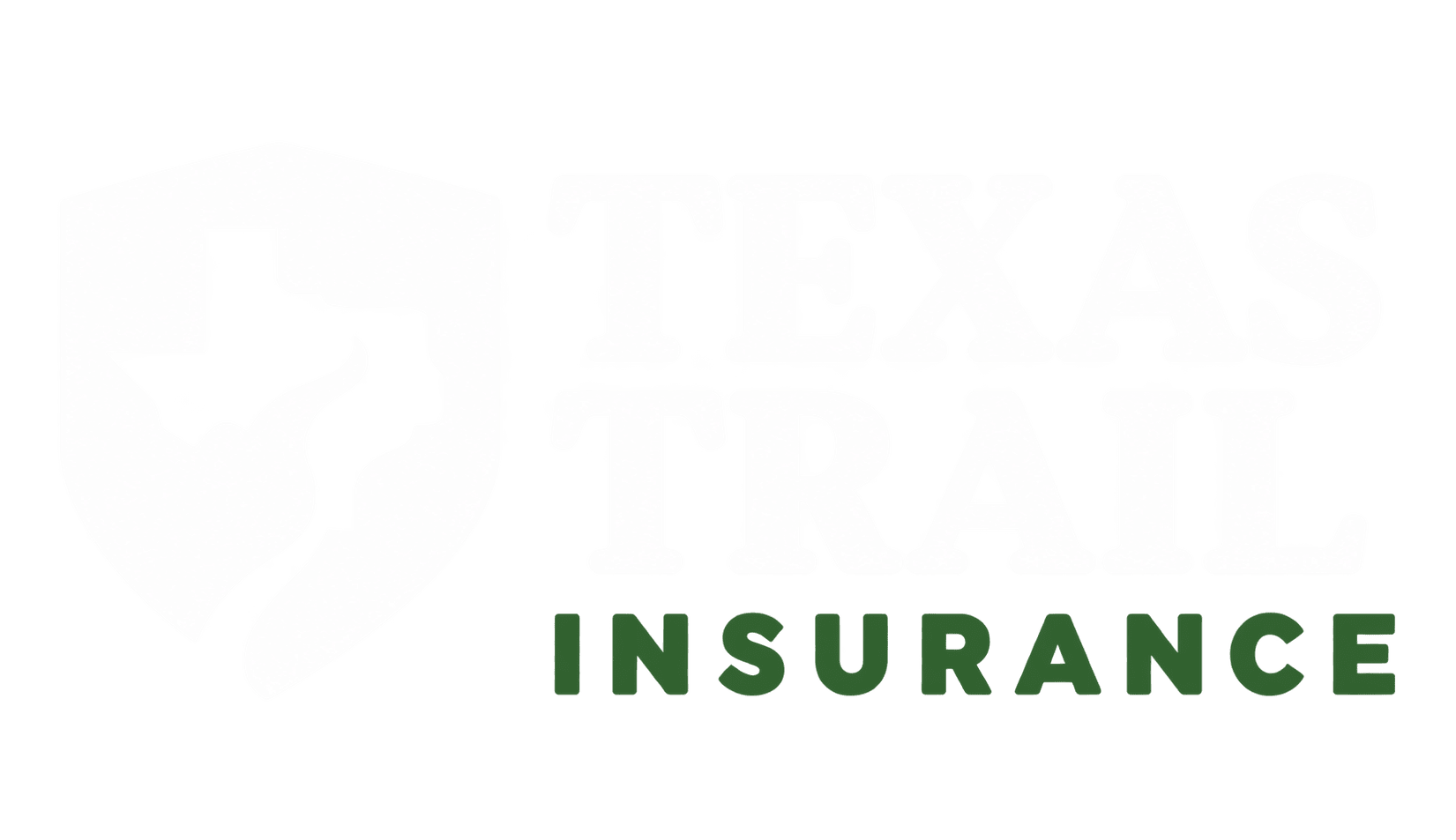 Logo for Texas Trail Insurance on solid green background