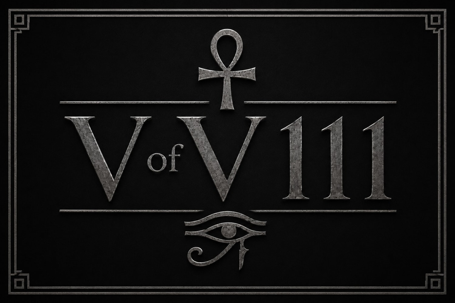 A dark, ornate logo with an ankh and eye of horus symbols.