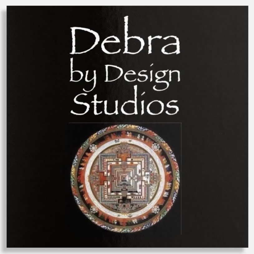 A studio cover for Debra by Design Studios featuring a mandala on black.