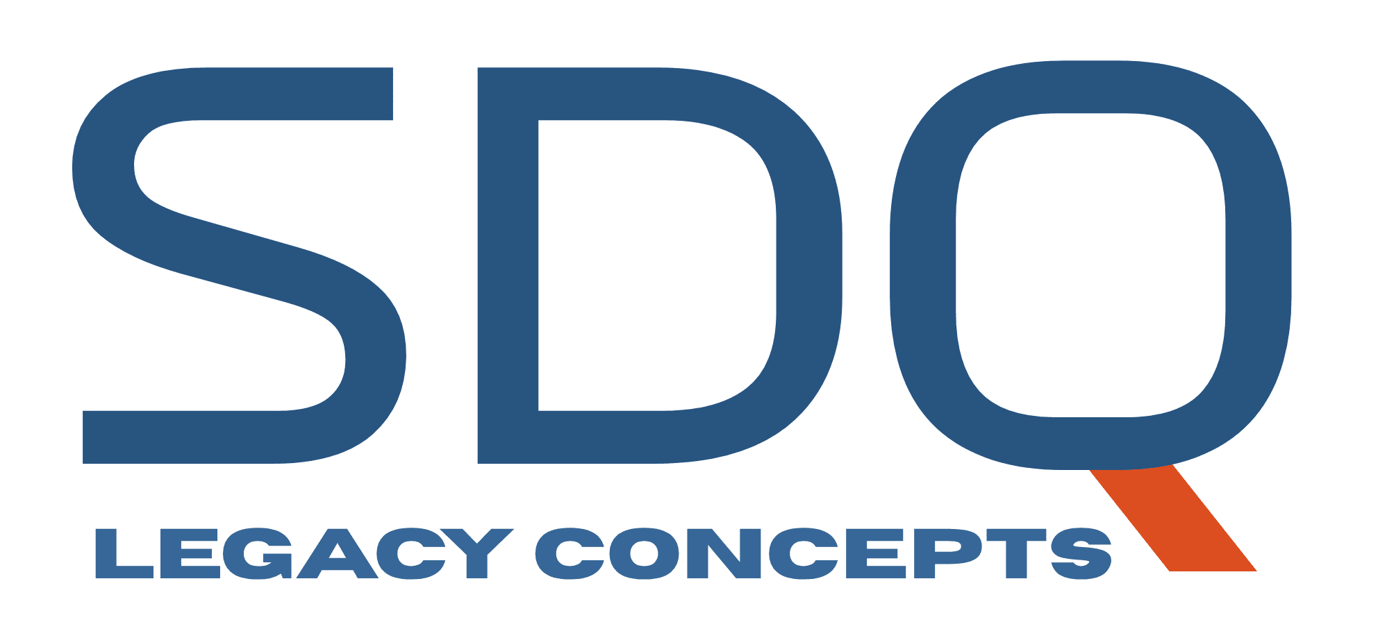 Corporate logo for SDQ Legacy Concepts on plain white background