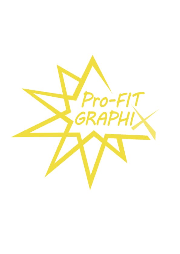 A yellow starburst logo with text inside on white background.