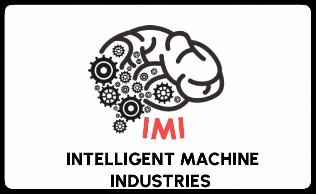 Logo for a company named Intelligent Machine Industries with a brain and gears design.