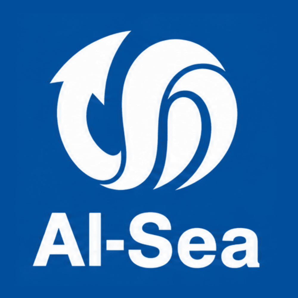 Corporate logo for Al-Sea on solid blue background
