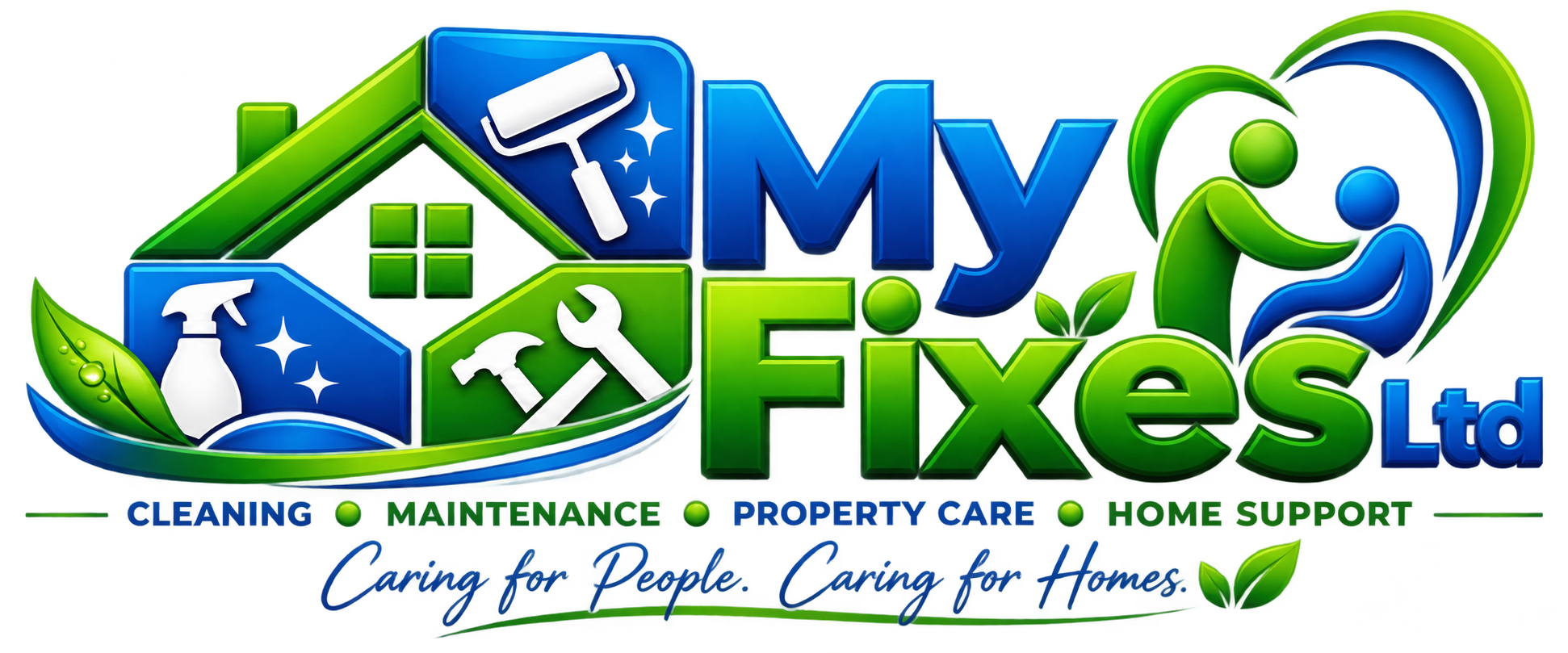 Logo for a home services company offering cleaning, maintenance, and property care.