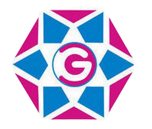 A colorful geometric logo with a stylized G at its center.