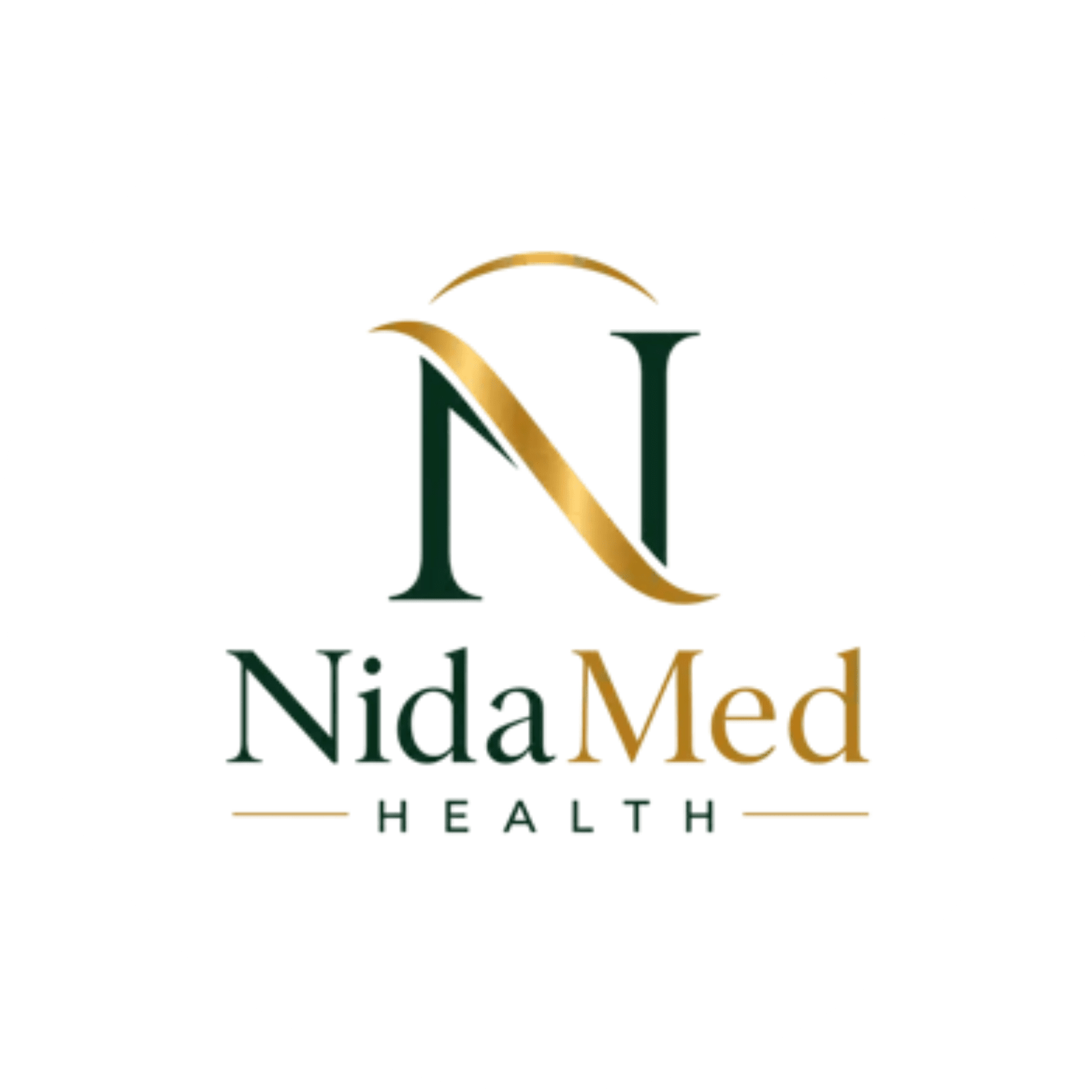 Logo for NidaMed Health with stylized N and gold-green color scheme