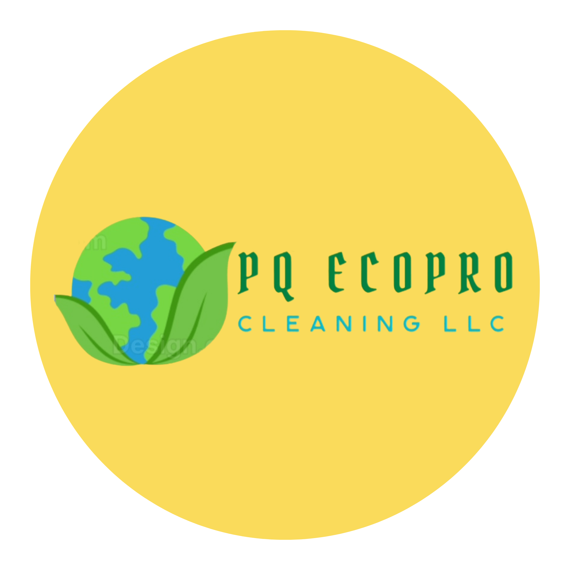 Logo for eco-friendly cleaning company with globe and leaves