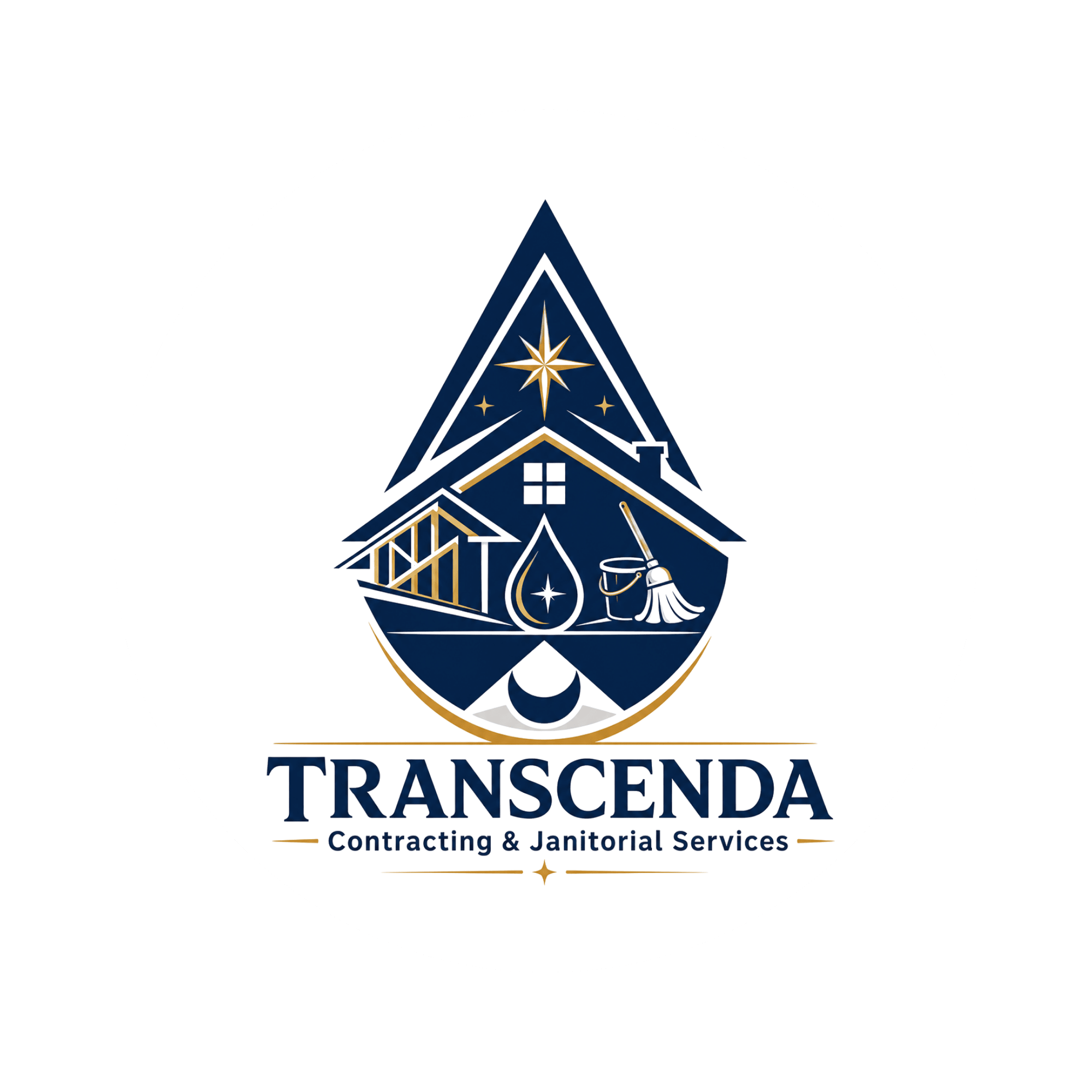 Logo for a contracting and janitorial services company