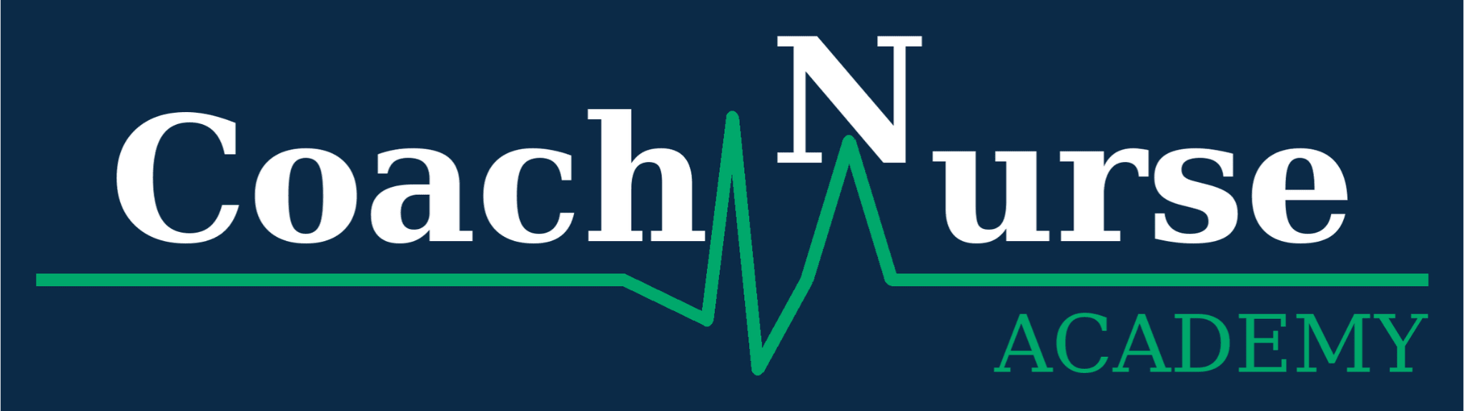 Logo for a nursing coaching academy with heartbeat design